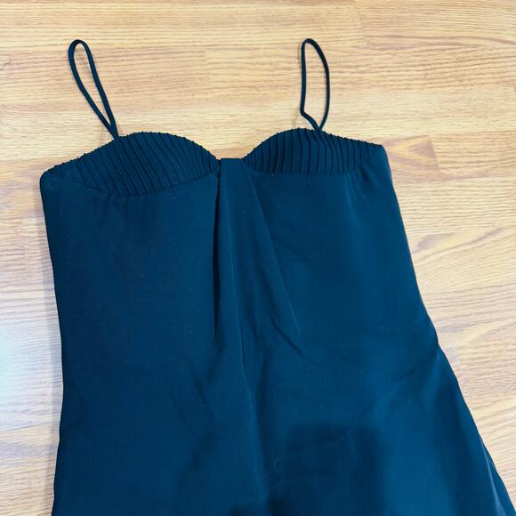 Brandon Maxwell cocktail party Black Silk Halter Bustier Sheath Dress 6 / small - Picture 9 of 15